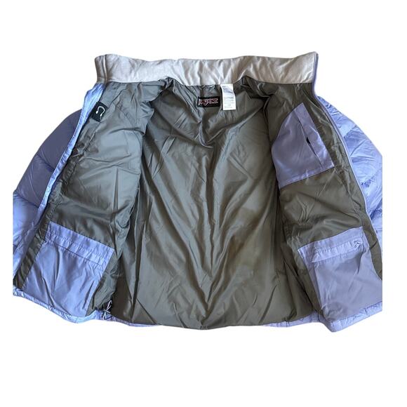 Jansport Down Puffer Full Zip Snowflake Print Jacket Light Blue Size Large - Picture 4 of 10